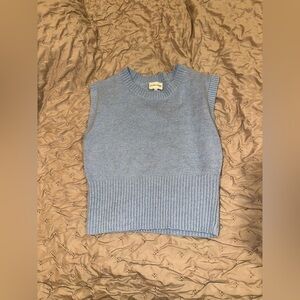 Blue Sleeveless Knit Top